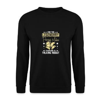 Le légendaire fabricant de pierogi dont tout le monde parle - Sweat-shirt Unisexe - noir - Devant - Alina (178cm) & Michal (187cm)