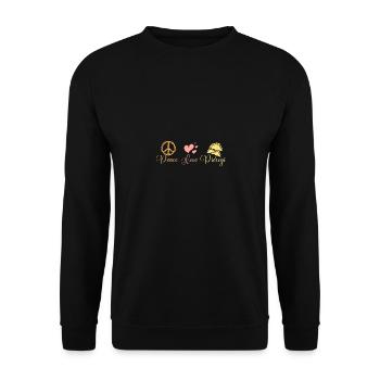 Paix amour pierogi - Sweat-shirt Unisexe - noir - Devant - Alina (178cm) & Michal (187cm)