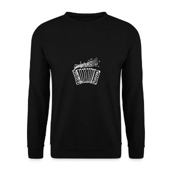 Drawn painted sketch accordion - Unisex Pullover - Schwarz - Vorne - Alina (178cm) & Michal (187cm)