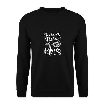 You have to feel the music accordion - Unisex Sweatshirt - black - Front - Alina (178cm) & Michal (187cm)