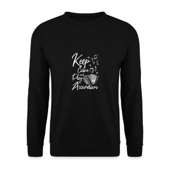 Keep calm and play accordion - Unisex Sweatshirt - black - Front - Alina (178cm) & Michal (187cm)