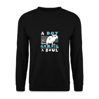 A boy a gerbil a soul - Unisex Sweatshirt - black - Front - Alina (178cm) & Michal (187cm)
