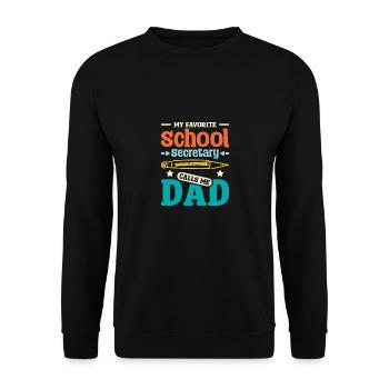 Ma secrétaire d’école préférée m’appelle papa - Sweat-shirt Unisexe - noir - Devant - Alina (178cm) & Michal (187cm)