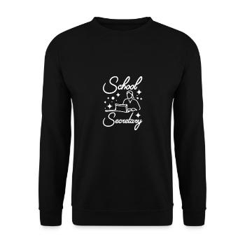 Dessiné Secrétaire D’école Front Office Fille - Sweat-shirt Unisexe - noir - Devant - Alina (178cm) & Michal (187cm)