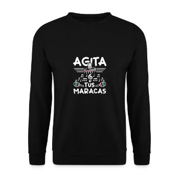 Mexican Agita tus Maracas - Unisex Sweatshirt - black - Front - Alina (178cm) & Michal (187cm)