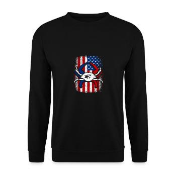 Usa American flag 4th of July Crabbing - Unisex Sweatshirt - black - Front - Alina (178cm) & Michal (187cm)