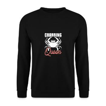 Girl Crab fishing Crabbing Queen - Unisex Sweatshirt - black - Front - Alina (178cm) & Michal (187cm)
