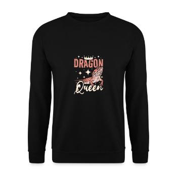 Girl bearded dragon queen - Unisex Sweatshirt - black - Front - Alina (178cm) & Michal (187cm)