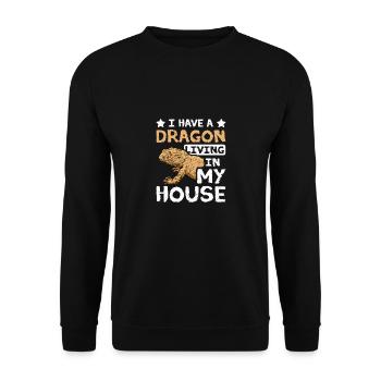 J’ai un dragon barbu qui vit dans ma maison - Sweat-shirt Unisexe - noir - Devant - Alina (178cm) & Michal (187cm)