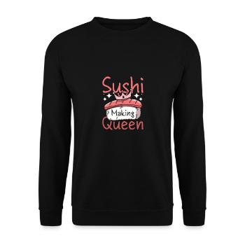 Sushi making queen - Unisex Pullover - Schwarz - Vorne - Alina (178cm) & Michal (187cm)