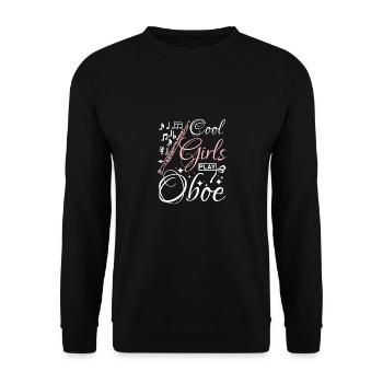 Des filles cool jouent du hautbois - Sweat-shirt Unisexe - noir - Devant - Alina (178cm) & Michal (187cm)