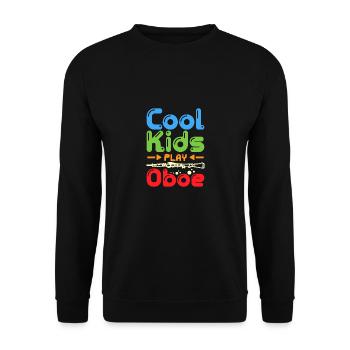 For children Cool kids play oboe - Unisex Sweatshirt - black - Front - Alina (178cm) & Michal (187cm)