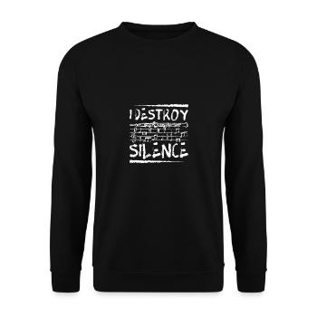 I destroy silence oboe player oboist - Unisex Sweatshirt - black - Front - Alina (178cm) & Michal (187cm)