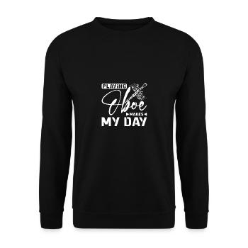 Jouer du hautbois fait ma journée - Sweat-shirt Unisexe - noir - Devant - Alina (178cm) & Michal (187cm)