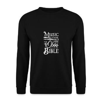 La musique est ma religion, le hautbois est ma bible - Sweat-shirt Unisexe - noir - Devant - Alina (178cm) & Michal (187cm)