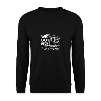 We got the keys tiny house - Unisex Sweatshirt - black - Front - Alina (178cm) & Michal (187cm)
