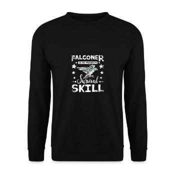 Falconer is my favorite survival skill - Unisex Sweatshirt - black - Front - Alina (178cm) & Michal (187cm)