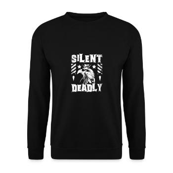 Falconer silent but deadly - Unisex Pullover - Schwarz - Vorne - Alina (178cm) & Michal (187cm)