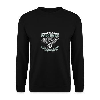 I'm a falconer what's your superpower - Unisex Sweatshirt - black - Front - Alina (178cm) & Michal (187cm)