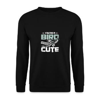 You're a bird watcher well that's cute falconer - Unisex Sweatshirt - black - Front - Alina (178cm) & Michal (187cm)