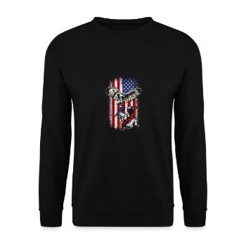 Usa american flag 4th of july falconer - Unisex Pullover - Schwarz - Vorne - Alina (178cm) & Michal (187cm)