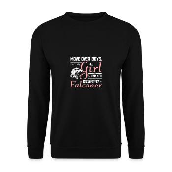 Let this girl show you how to be a Falconer - Unisex Pullover - Schwarz - Vorne - Alina (178cm) & Michal (187cm)