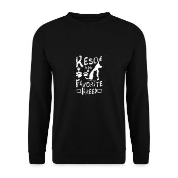 Rescue is my favorite breed - Unisex Pullover - Schwarz - Vorne - Alina (178cm) & Michal (187cm)