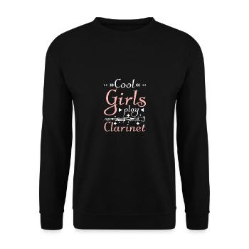 Des filles cool jouent de la clarinette - Sweat-shirt Unisexe - noir - Devant - Alina (178cm) & Michal (187cm)