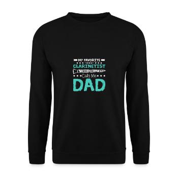 Fathers day My favorite clarinetist calls me dad - Unisex Pullover - Schwarz - Vorne - Alina (178cm) & Michal (187cm)