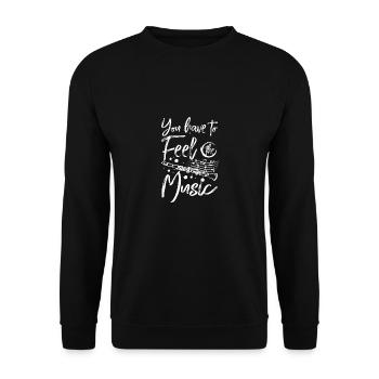 Il faut sentir la musique du clarinettiste - Sweat-shirt Unisexe - noir - Devant - Alina (178cm) & Michal (187cm)