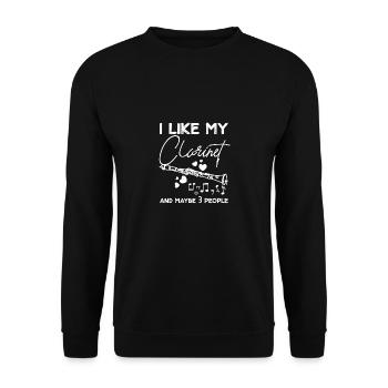 J'aime ma clarinette et peut-être 3 personnes - Sweat-shirt Unisexe - noir - Devant - Alina (178cm) & Michal (187cm)