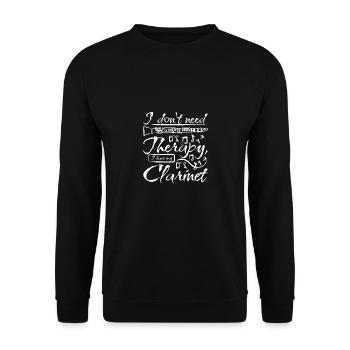 Je n'ai pas besoin de thérapie, j'ai ma clarinette - Sweat-shirt Unisexe - noir - Devant - Alina (178cm) & Michal (187cm)
