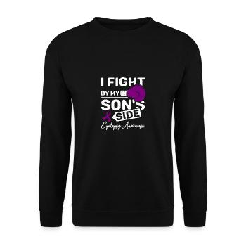 I fight by my son's side, epilepsy awareness - Unisex Sweatshirt - black - Front - Alina (178cm) & Michal (187cm)
