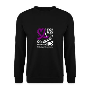I fight on my daughter's side, epilepsy awareness - Unisex Sweatshirt - black - Front - Alina (178cm) & Michal (187cm)