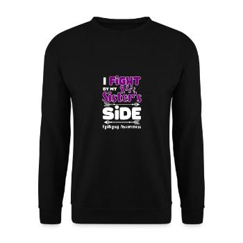 I fight by my sister's side, epilepsy awareness - Unisex Sweatshirt - black - Front - Alina (178cm) & Michal (187cm)