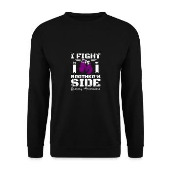 I fight by my brother's side, epilepsy awareness - Unisex Sweatshirt - black - Front - Alina (178cm) & Michal (187cm)