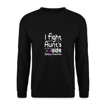 I fight by my aunt's side, epilepsy awareness - Unisex Sweatshirt - black - Front - Alina (178cm) & Michal (187cm)