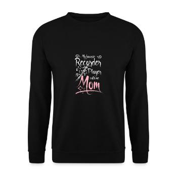 My favorite recorder player calls me mom - Unisex Pullover - Schwarz - Vorne - Alina (178cm) & Michal (187cm)