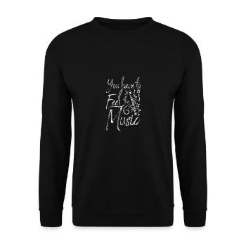 Jouez à l’enregistreur, vous devez ressentir la musique - Sweat-shirt Unisexe - noir - Devant - Alina (178cm) & Michal (187cm)
