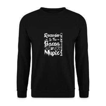 La flûte à bec est le bacon de la musique - Sweat-shirt Unisexe - noir - Devant - Alina (178cm) & Michal (187cm)