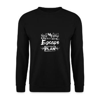 Mon plan d’évasion en jouant de la flûte à bec - Sweat-shirt Unisexe - noir - Devant - Alina (178cm) & Michal (187cm)
