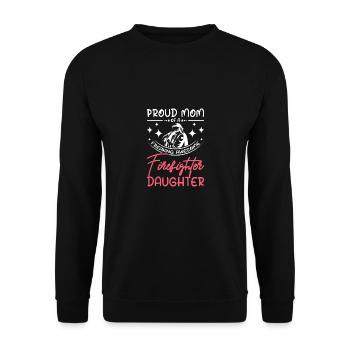 Proud mom of an awesome firefighter daughter - Unisex Pullover - Schwarz - Vorne - Alina (178cm) & Michal (187cm)