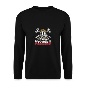 Future firefighter - Unisex Sweatshirt - black - Front - Alina (178cm) & Michal (187cm)