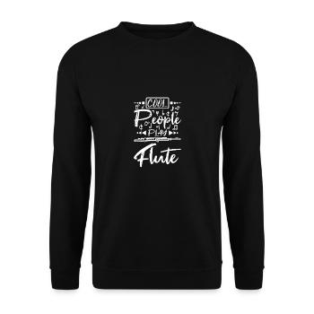 Cool people play flute - Unisex Sweatshirt - black - Front - Alina (178cm) & Michal (187cm)