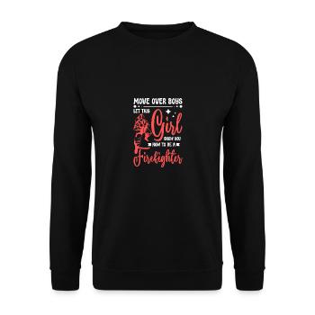 Let this girl show you how to be a firefighter - Unisex Sweatshirt - black - Front - Alina (178cm) & Michal (187cm)