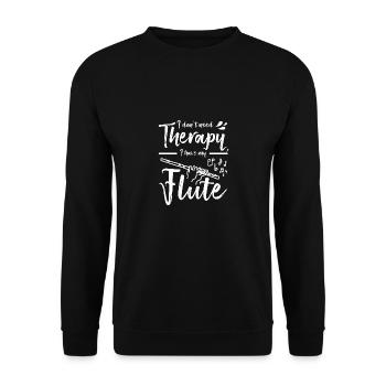 I don't need therapy I have my flute - Unisex Sweatshirt - black - Front - Alina (178cm) & Michal (187cm)