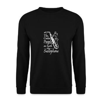 The coolest people on earth play saxophone - Unisex Sweatshirt - black - Front - Alina (178cm) & Michal (187cm)