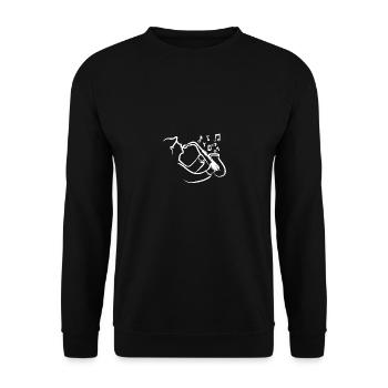 Painted Drawn Saxophonist - Unisex Pullover - Schwarz - Vorne - Alina (178cm) & Michal (187cm)