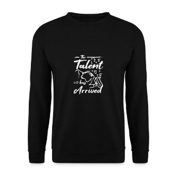 Saxophoniste, le talent est arrivé - Sweat-shirt Unisexe - noir - Devant - Alina (178cm) & Michal (187cm)