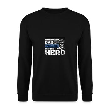Mari papa policier héros - Sweat-shirt Unisexe - noir - Devant - Alina (178cm) & Michal (187cm)